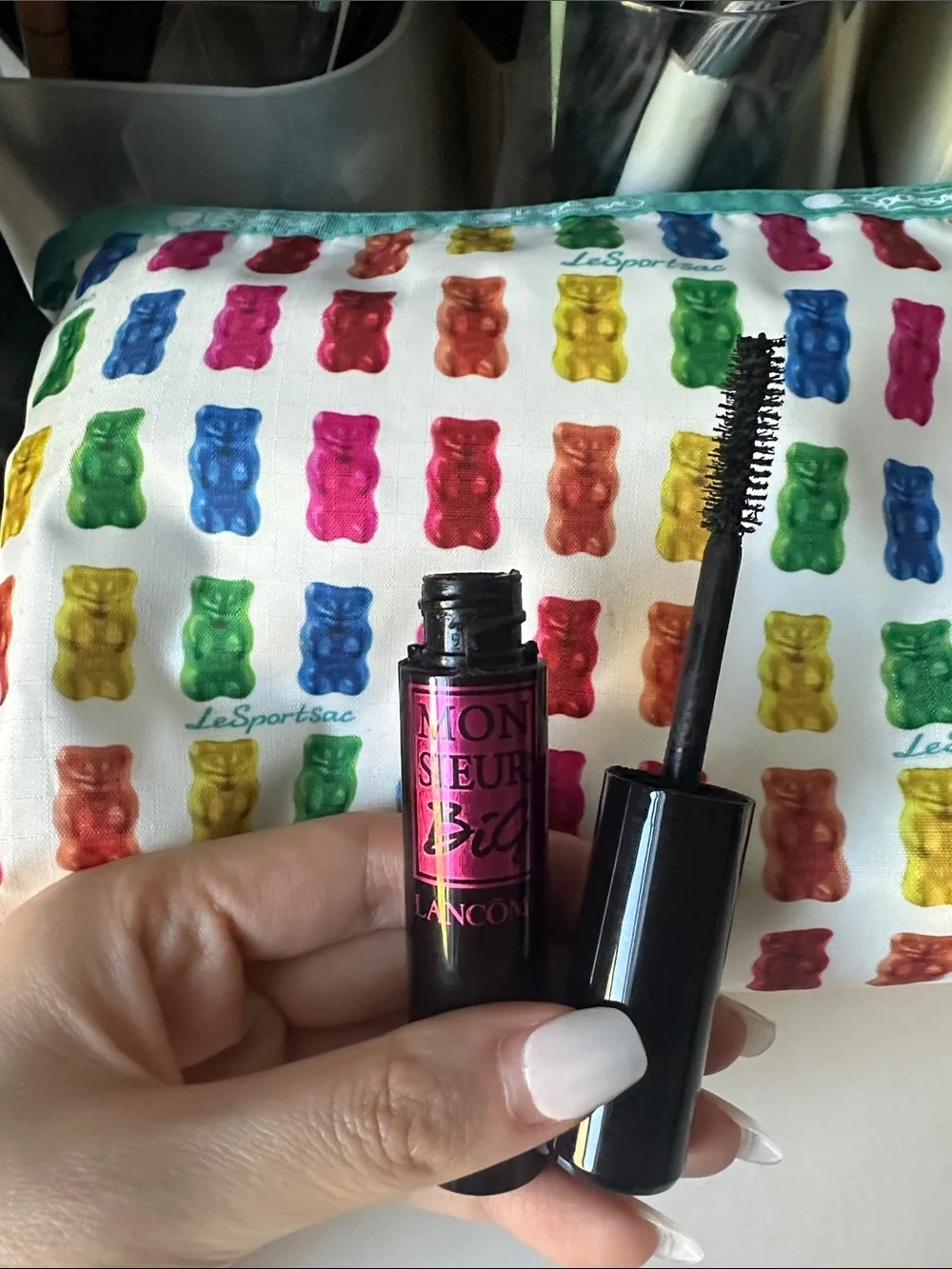 Lancôme Monsieur Big Mascara on Gummy Bear Cosmetic Pouch